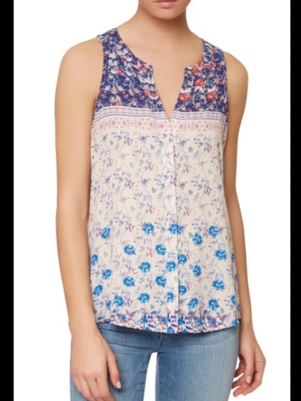 Sanctuary Floral Print Sleeveless Blouse